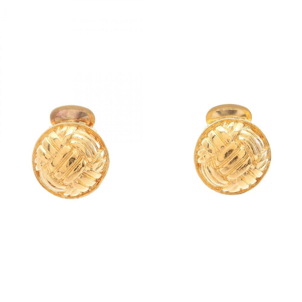Celine Round Earrings, Gold Plated (GP), Women's, Tone